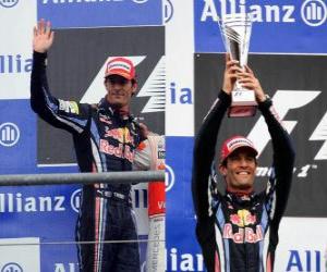 Puzzle Mark Webber - Red Bull - Spa-Francorchamps, Βέλγιο Grand Prix 2010 (2η θέση)